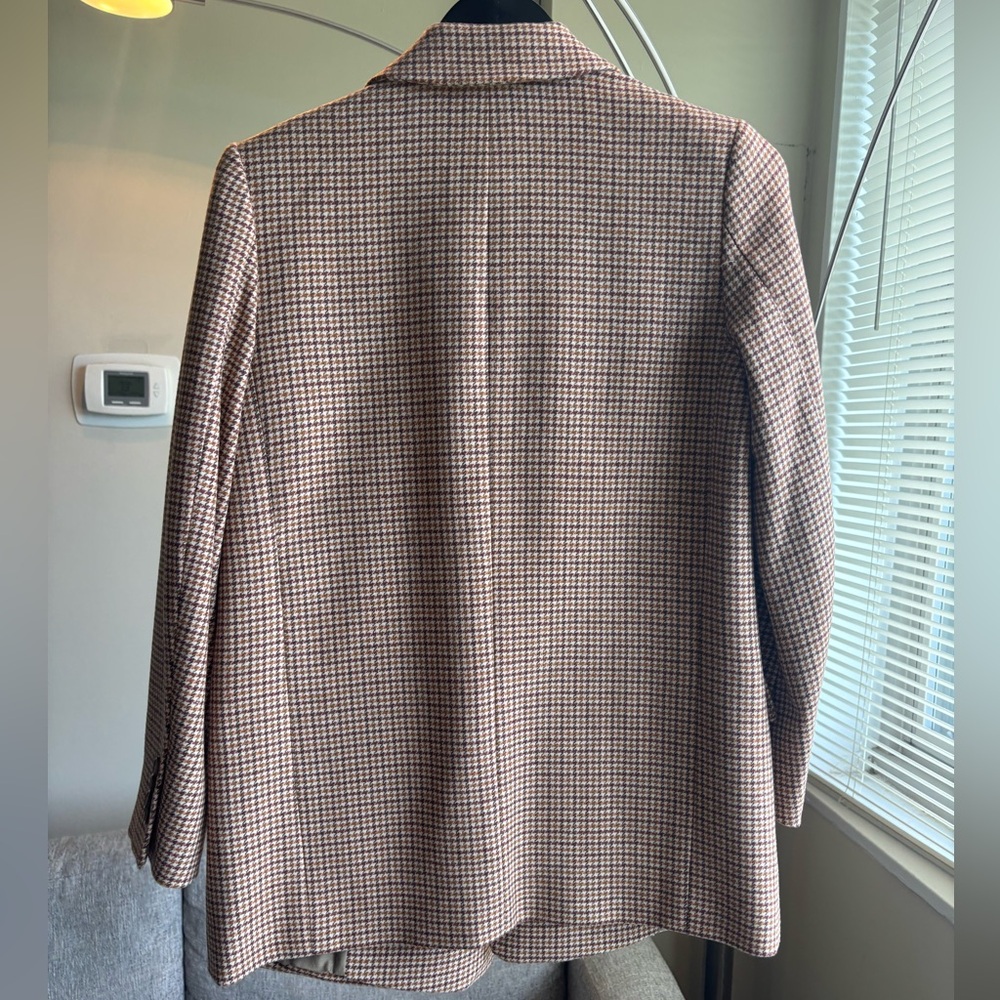NWT Everlane The Oversized Double Breasted Blazer in 00 Terracotta Houndstooth - Picture 7 of 9